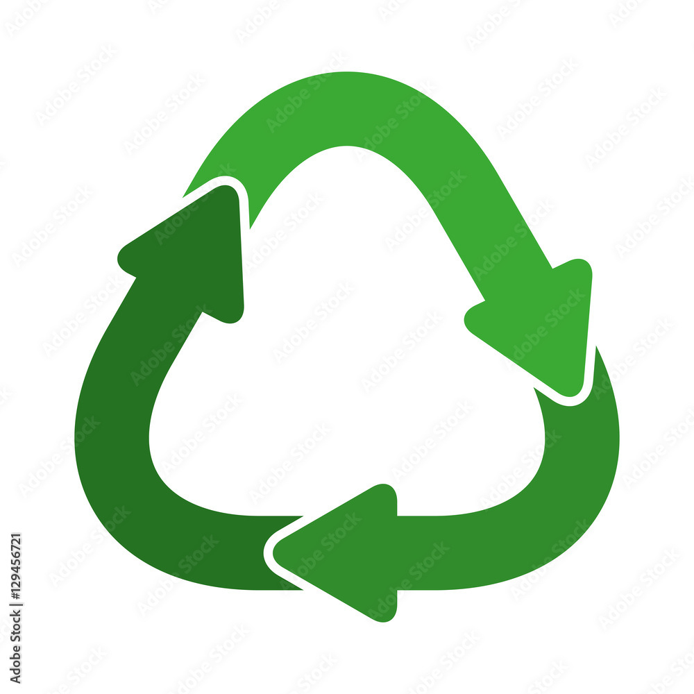 green united recycling symbol shape with arrows vector illustration green united recycling symbol shape with arrows vector illustration