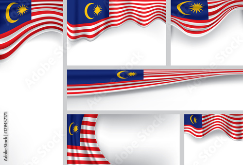 Abstract Malaysia Flag, Malaysian Colors (Vector Art)