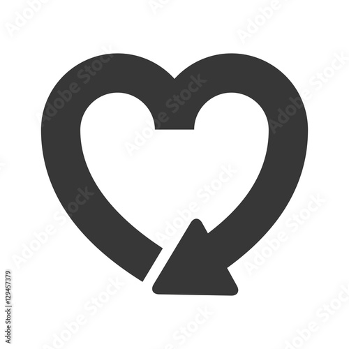 silhouette heart shape symbol of reload icon vector illustration