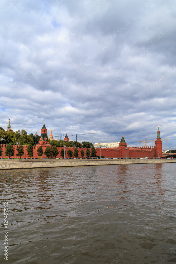 Towers of the Kremlin, view from Moscow river