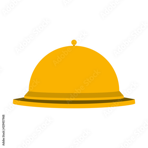 silhouette golden with cloche food vector illustration