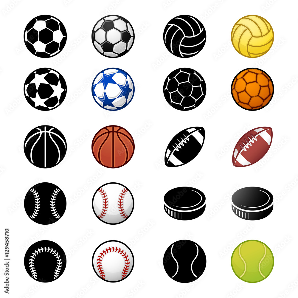 Vector Sport balls icon set 2