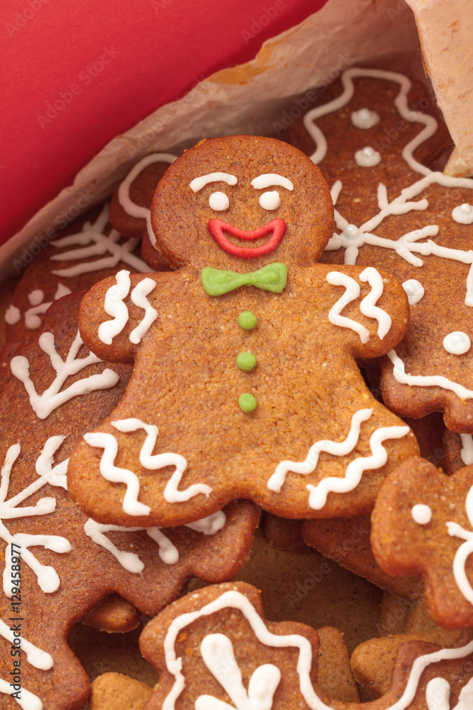 Closeup of gingerbread Christmas cookie Closeup of gingerbread Christmas cookie