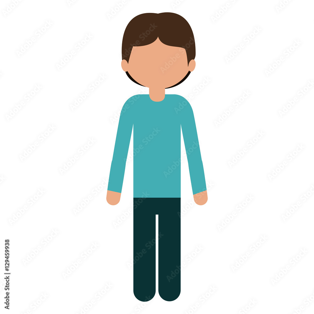 silhouette child with t-shirt long sleeve and pants without face vector illustration silhouette child with t-shirt long sleeve and pants without face vector illustration