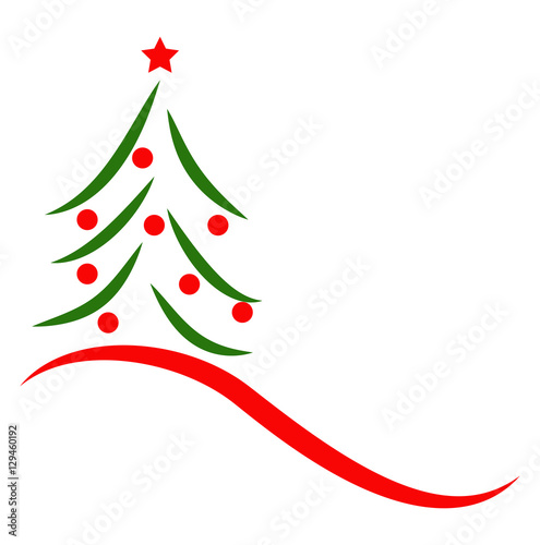 Vector illustration of a stylized Christmas tree, Albero di Natale stilizzato vettoriale