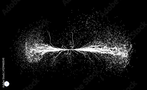 Point Explode. Array with Dynamic Emitted Particles. 