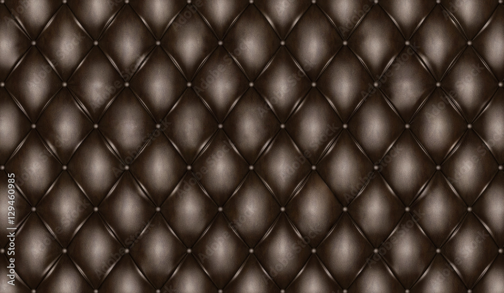English black genuine leather upholstery, chesterfield style background. 3D rendering English black genuine leather upholstery, chesterfield style background. 3D rendering