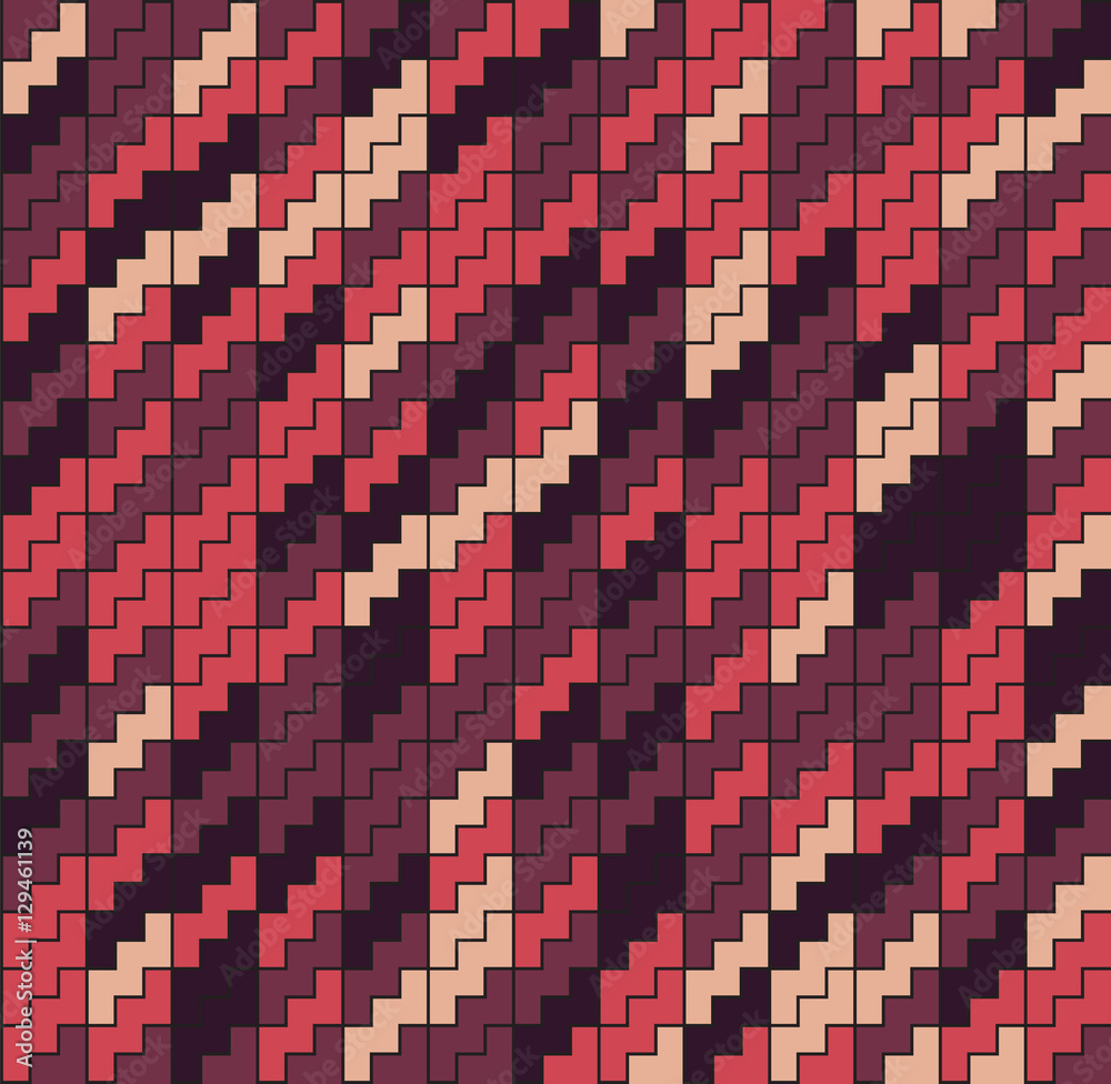 Fototapeta premium Abstract texture tetris brick seamless purple