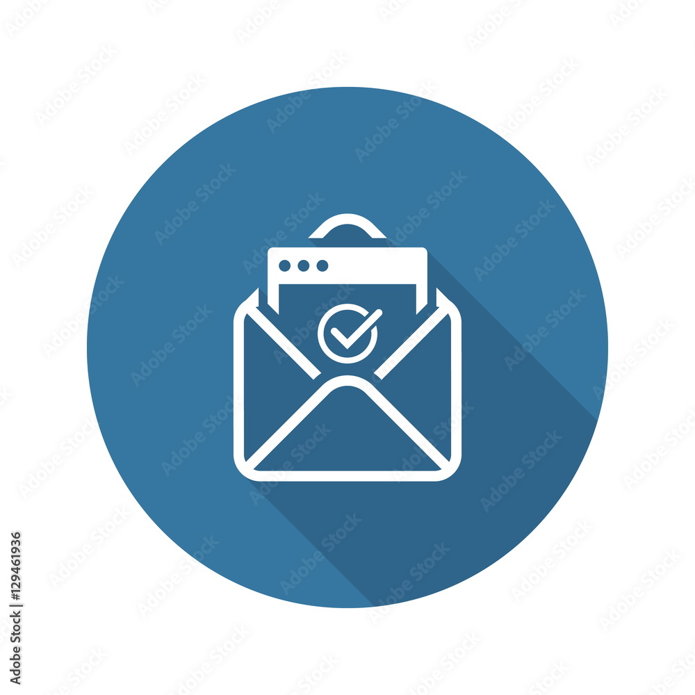 Confirmation Letter Icon. Flat Design. Confirmation Letter Icon. Flat Design.