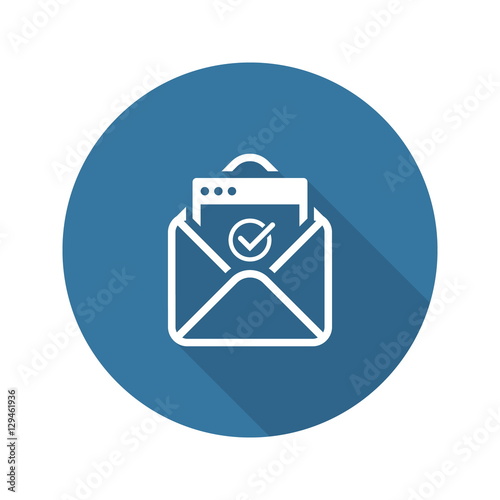 Confirmation Letter Icon. Flat Design.