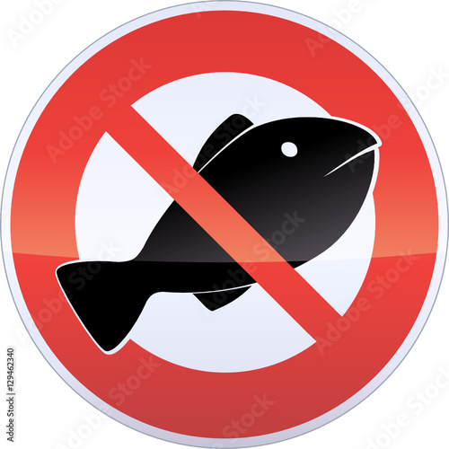 Panneau d'interdiction du poisson