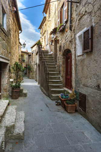 Alleys in a small town in southern Tuscany.