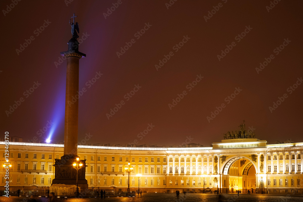 Alexander column and General staff on Palace square