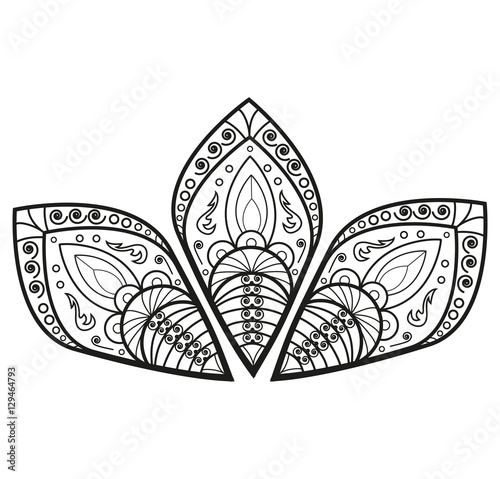 Black and white mandala flower vector for coloring, fiore mandala in bianco e nero da colorare