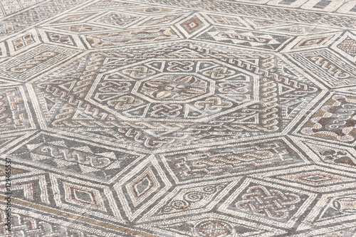 Mosaics of roman ruins of the ancient city of Conímbriga,Beiras region, Portugal photo