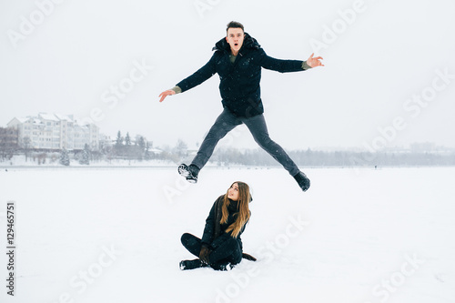 young couple having fun
