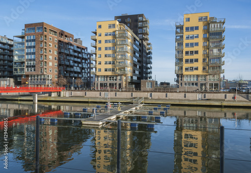 New housing area by the river