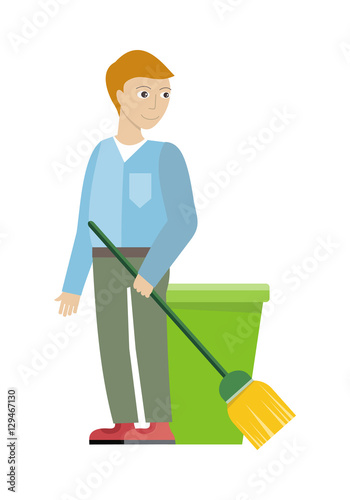 Cleaning Service Concept Vector in Flat Design © robu_s