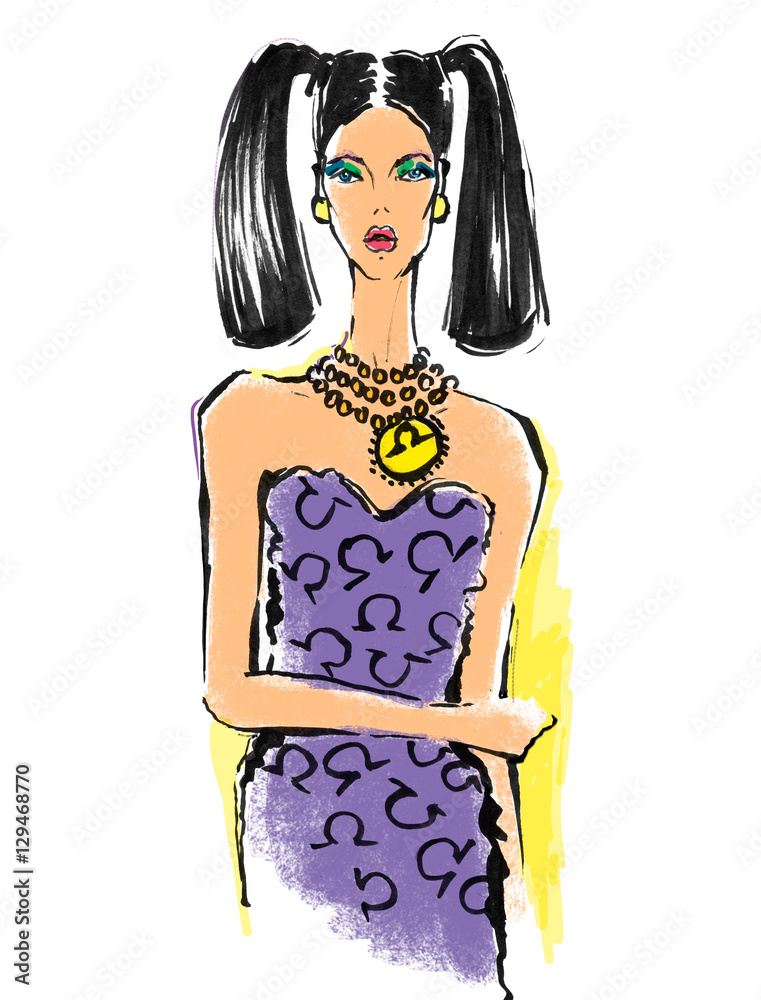 Illustration of Libra astrological sign as a beautiful girl. Illustration of Libra astrological sign as a beautiful girl.
