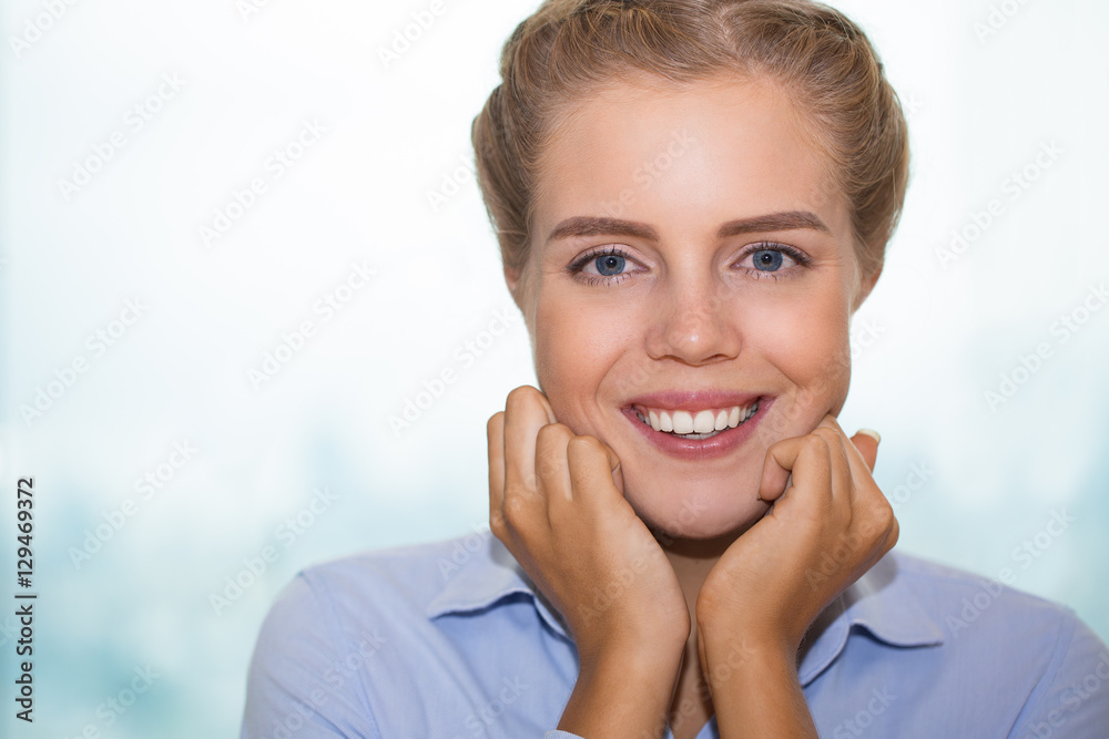 Closeup of Smiling Pretty Young Fair-haired Woman Closeup of Smiling Pretty Young Fair-haired Woman