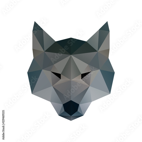 Low poly illustration. Wolf