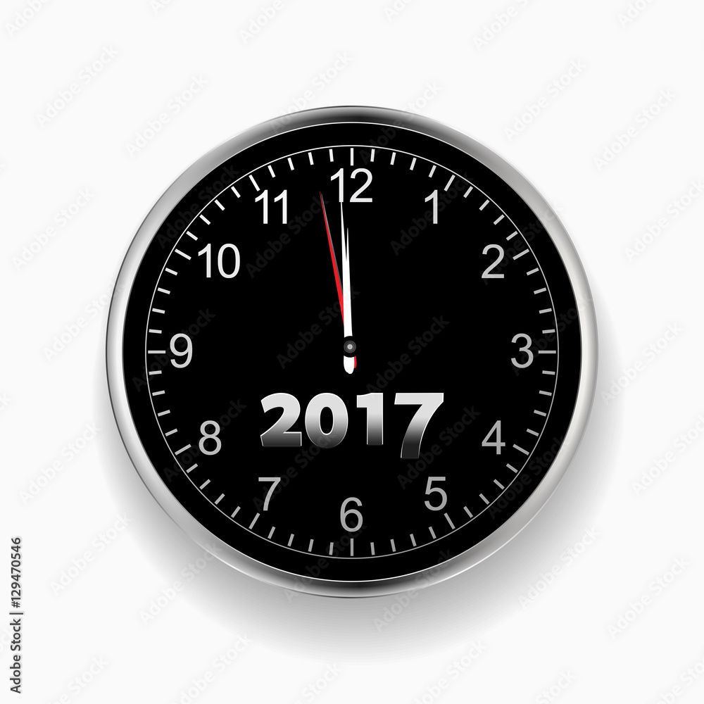 2017 nearly midnight black and silver clock 2017 nearly midnight black and silver clock