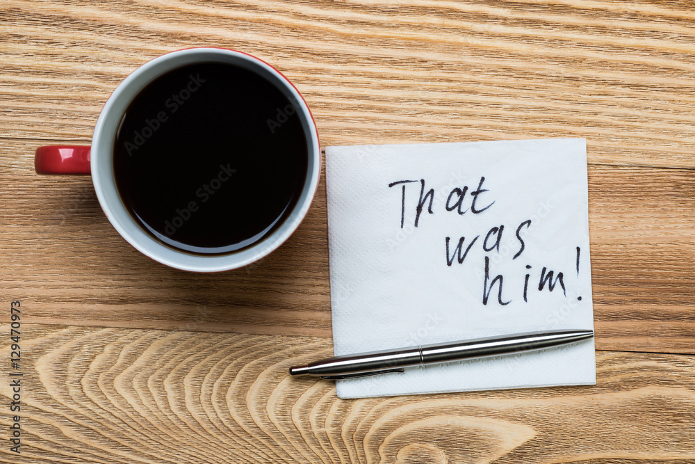 Romantic message written on napkin Romantic message written on napkin