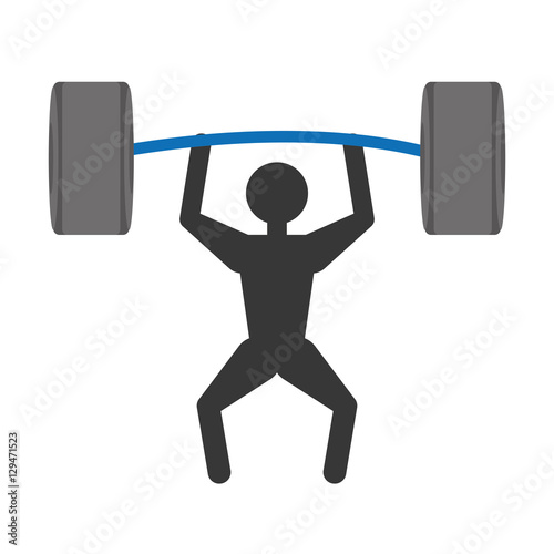 silhuette man weight lifting barbell vector illustration eps 10