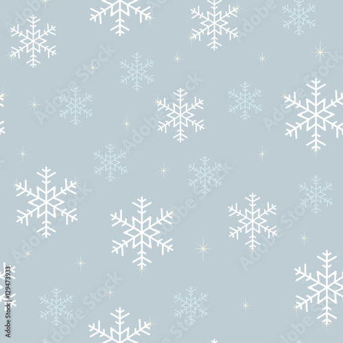 Seamless pattern snowflakes blue, vector