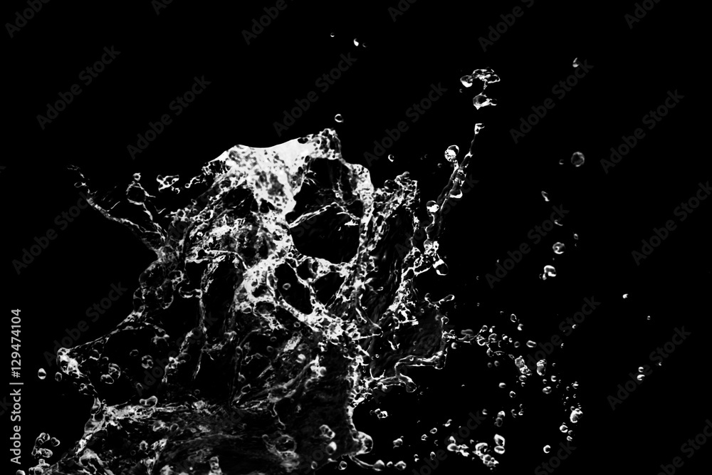 water splash isolated on black background water splash isolated on black background