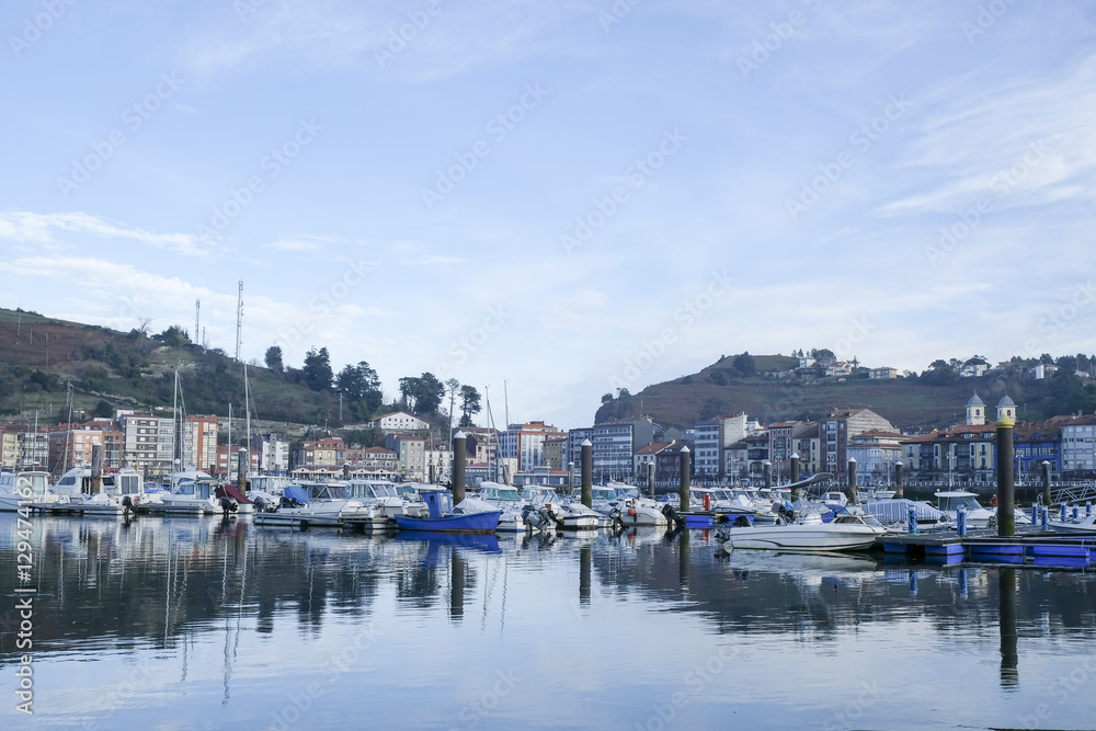 Harbor in Ribadesella, Asturias, Spain.