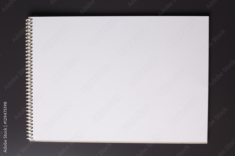 Blank spiral bound notebook with copy space