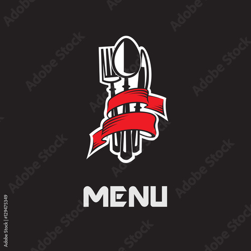 restaurant menu design with fork, spoon and knife