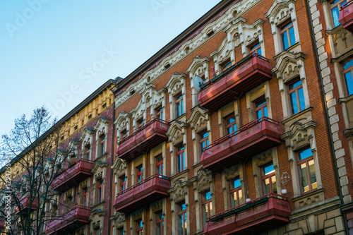 Renovated stucco facades at berlin