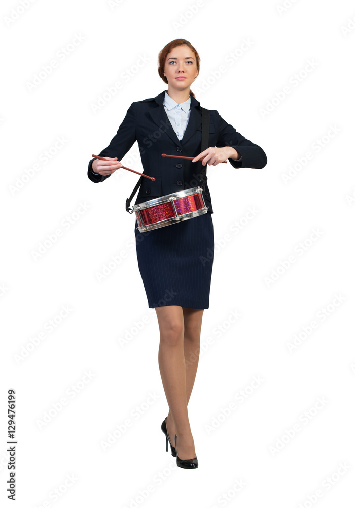 Fototapeta premium Woman playing drums