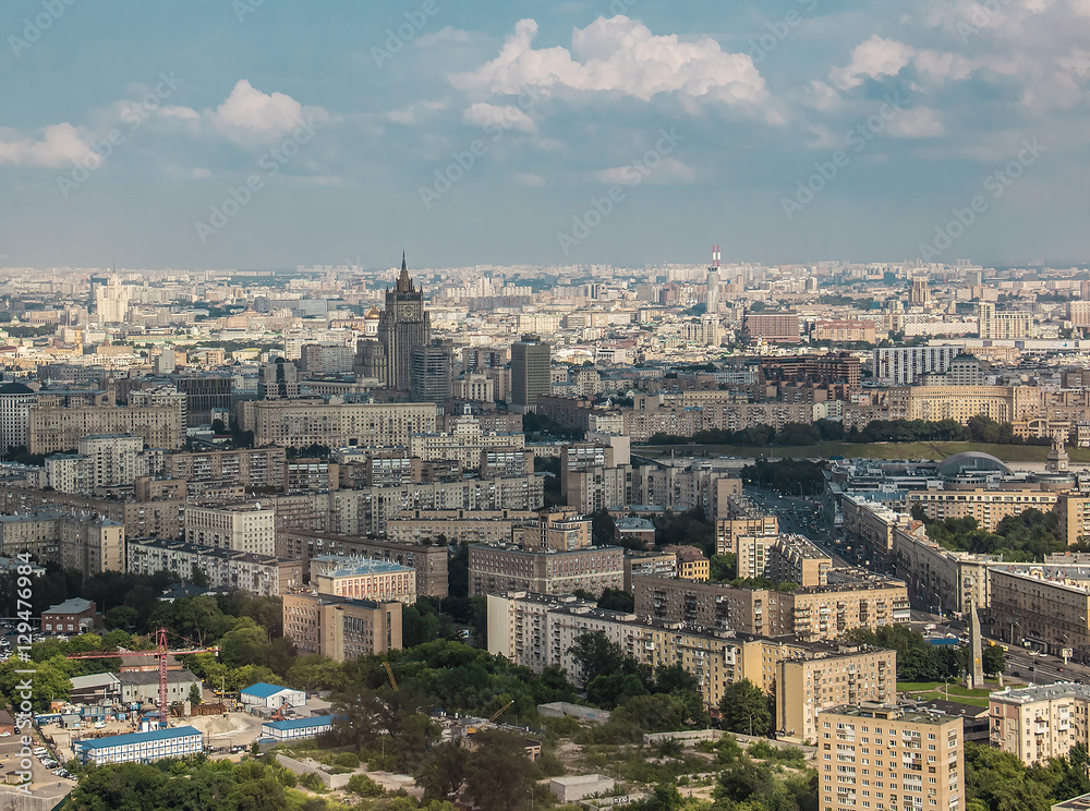Panoramic view on Moscow. Ministry of foreign Affairs