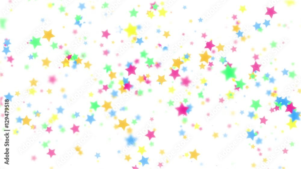 Falling color stars on a white background Falling color stars on a white background