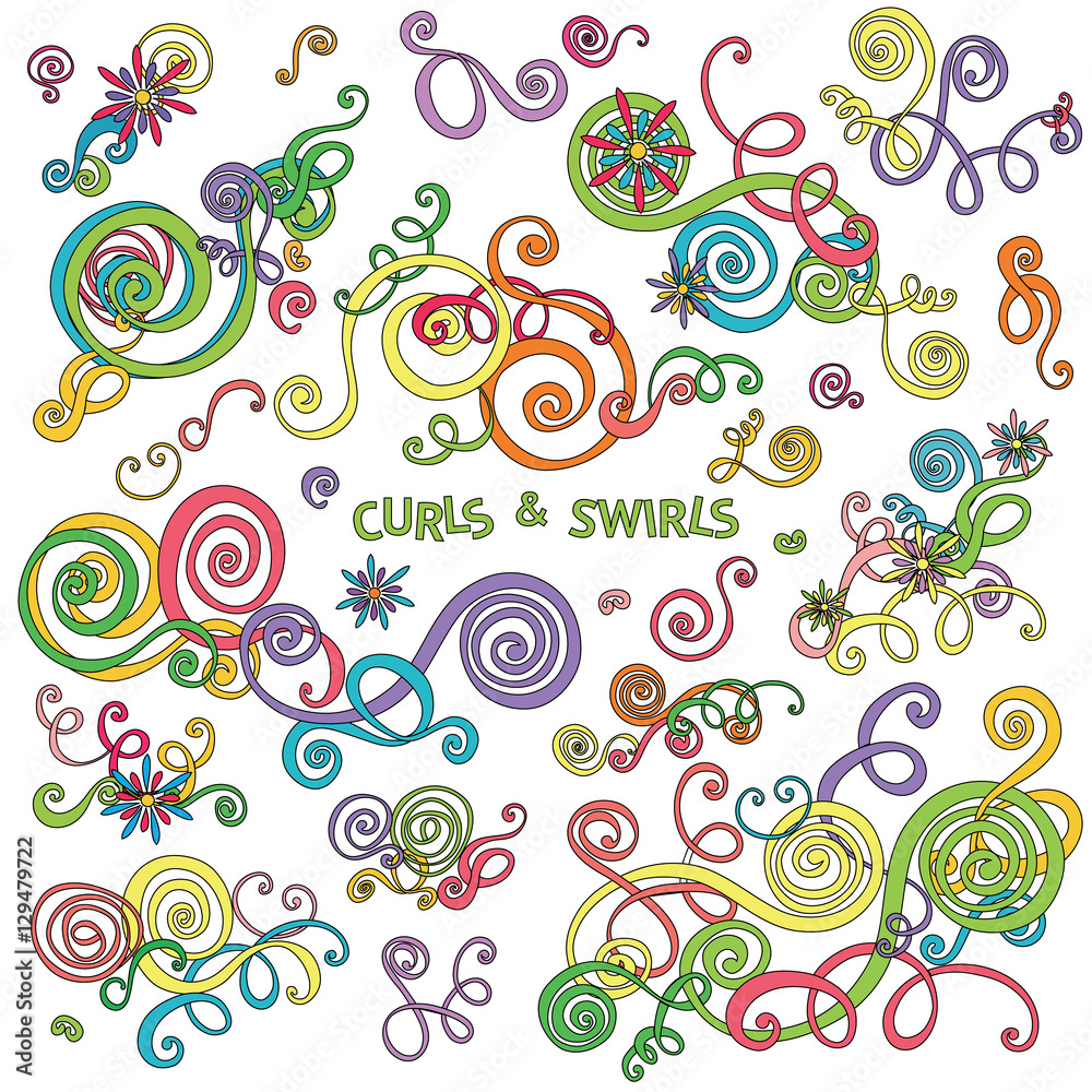 Curls and swirls design elements