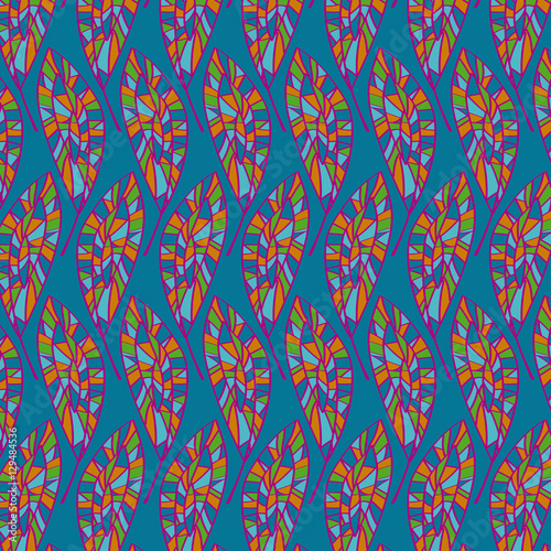 pattern tree-leaf-feather-mosaic