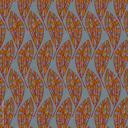 pattern tree-leaf-feather-mosaic