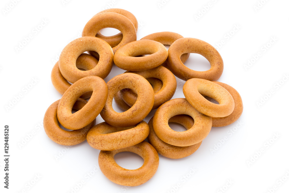 Fototapeta premium Bagels isolated on a white background.