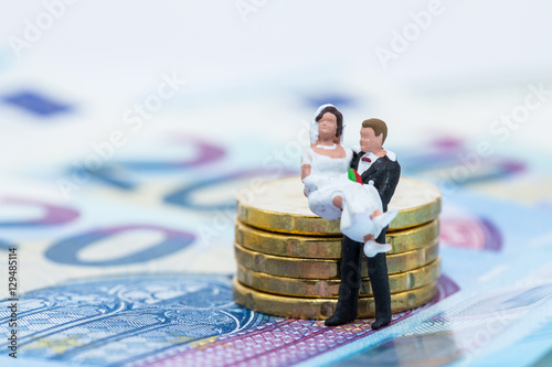 Obraz na plátně Hochzeit teuer Geld heirat