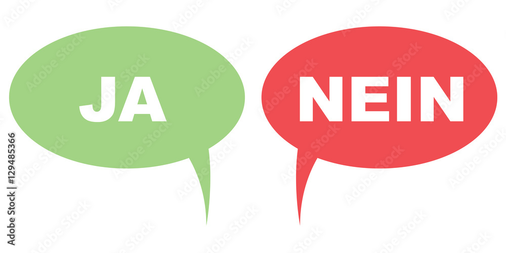 Vettoriale Stock JA / NEIN Abstimmung Sprechblasen grün rot