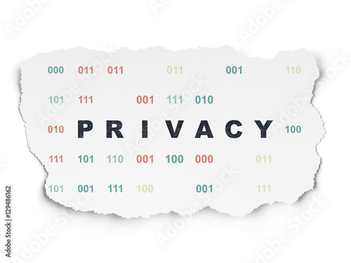 Privacy concept: Privacy on Torn Paper background