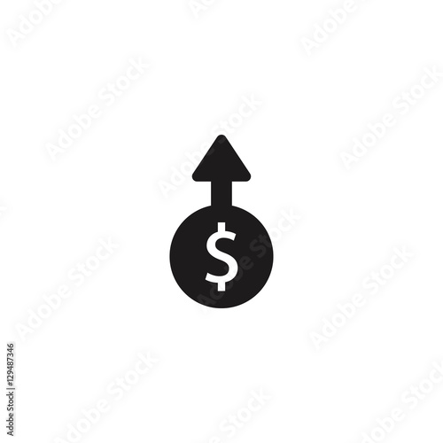 dollar increase vector icon