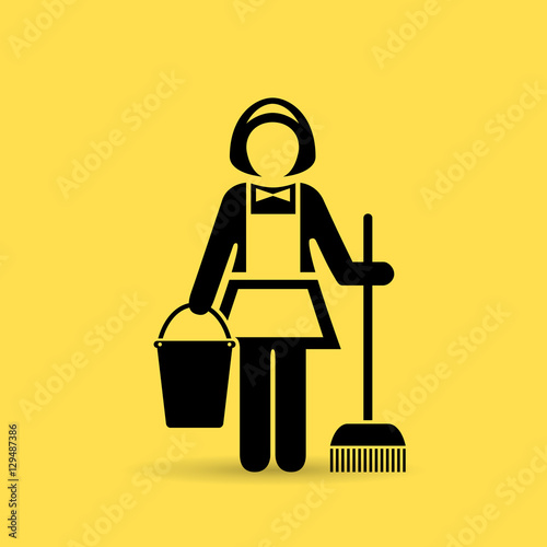 Cleaner maid vector icon
