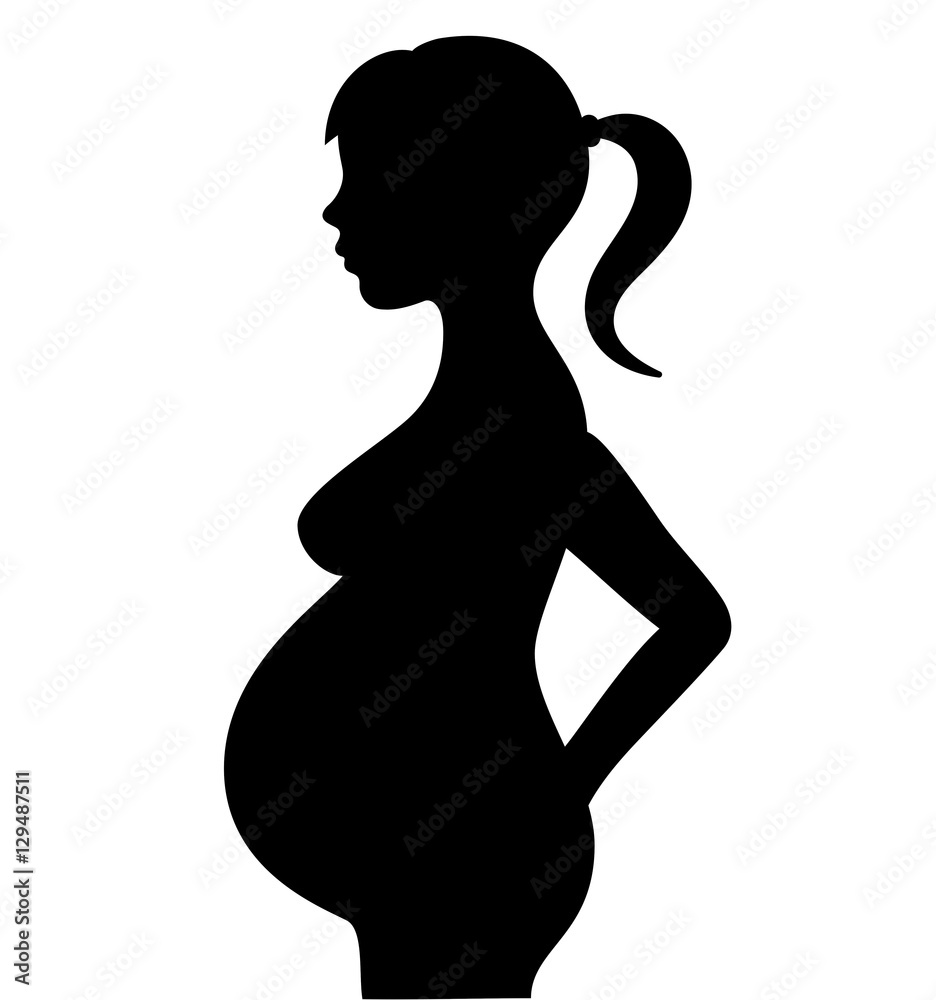 Pregnant girl vector illustration