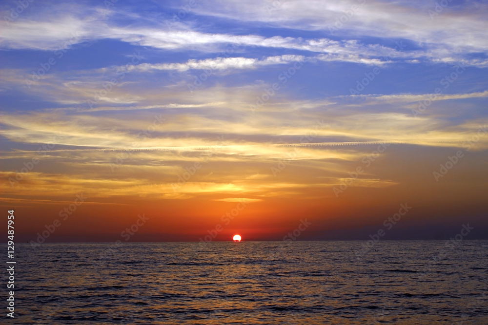 Sunset at beach of Alanya