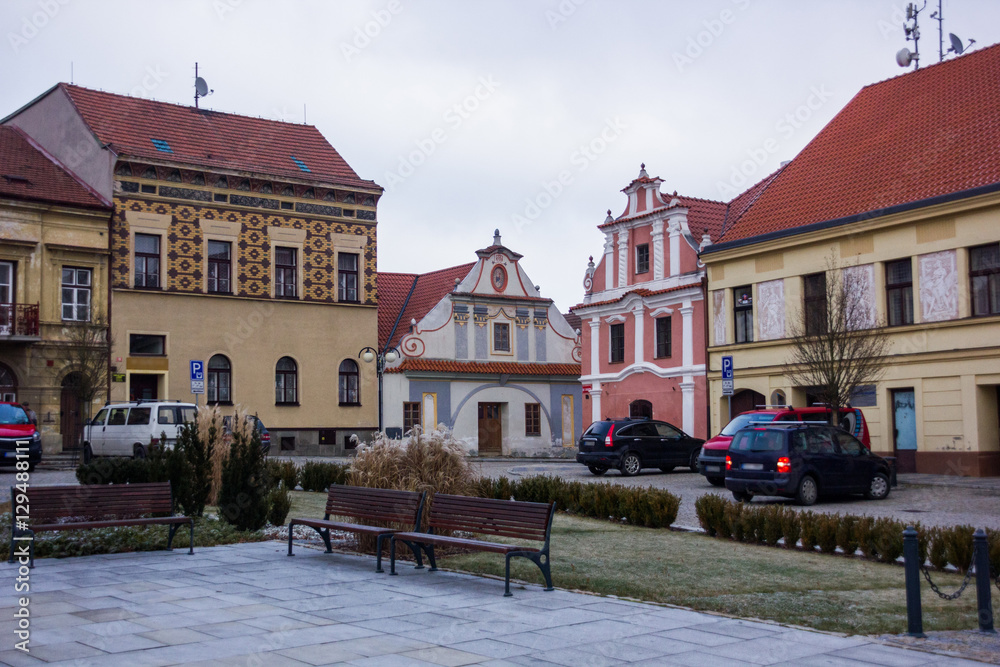 Center of Bechyne city. Czech republic.
