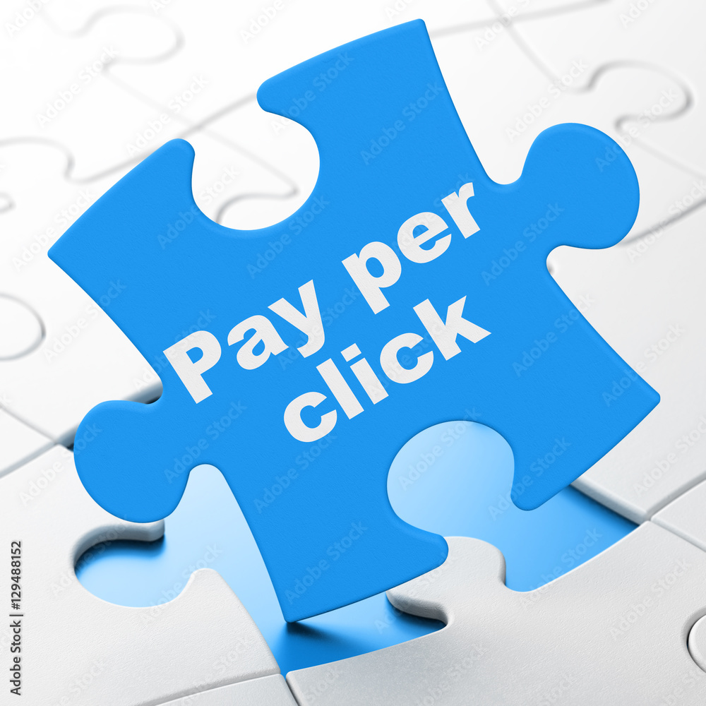Marketing concept: Pay Per Click on puzzle background Marketing concept: Pay Per Click on puzzle background